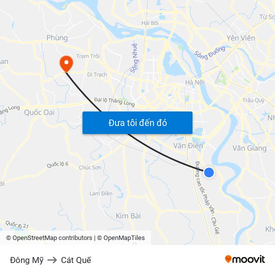 Đông Mỹ to Cát Quế map