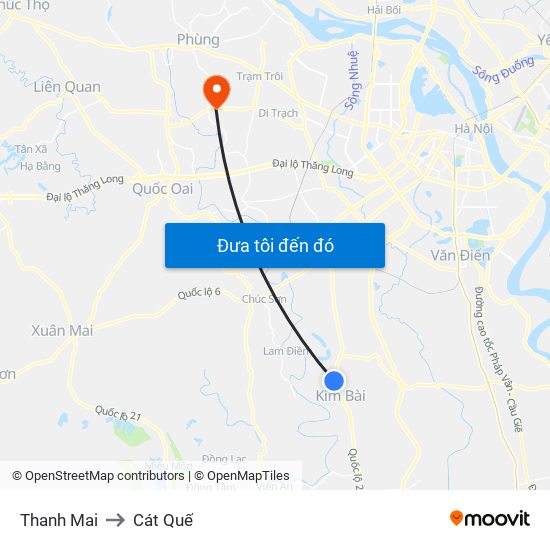 Thanh Mai to Cát Quế map