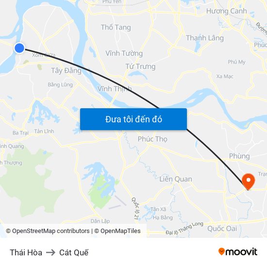 Thái Hòa to Cát Quế map