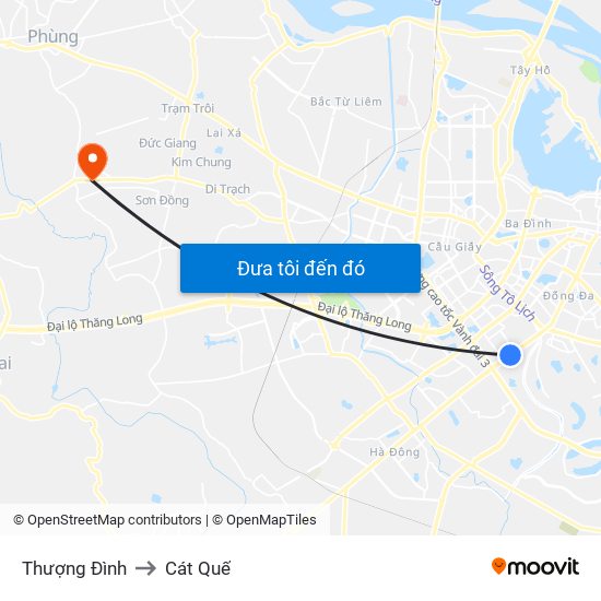 Thượng Đình to Cát Quế map