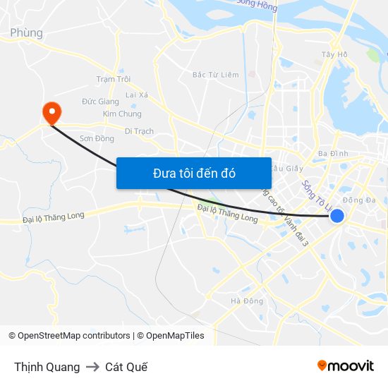 Thịnh Quang to Cát Quế map