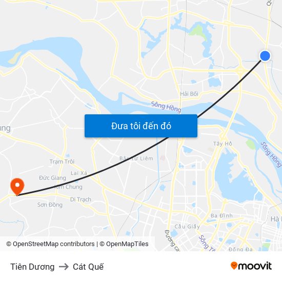 Tiên Dương to Cát Quế map