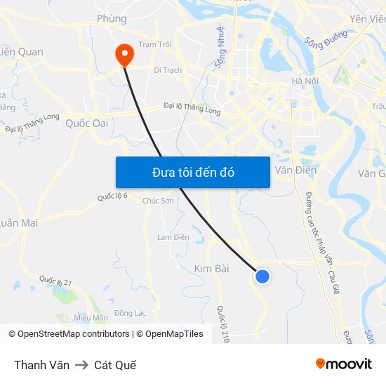 Thanh Văn to Cát Quế map