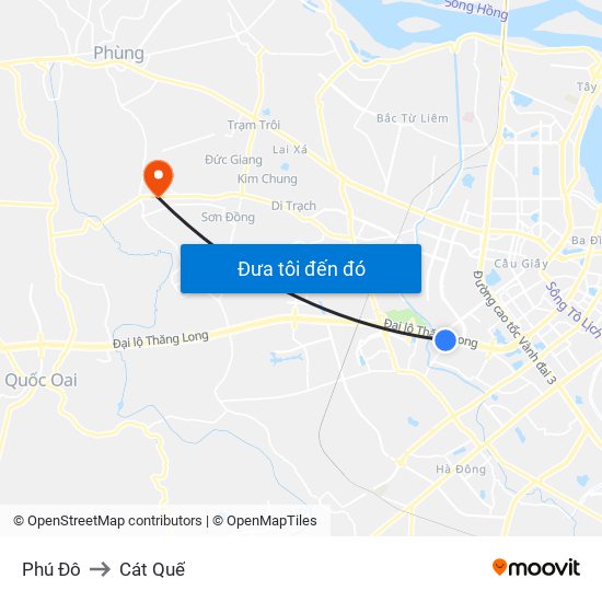 Phú Đô to Cát Quế map