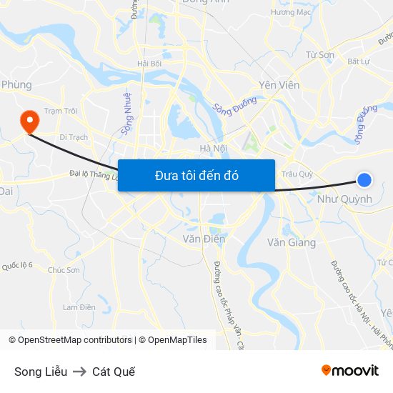 Song Liễu to Cát Quế map