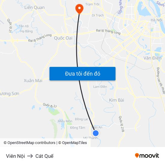 Viên Nội to Cát Quế map