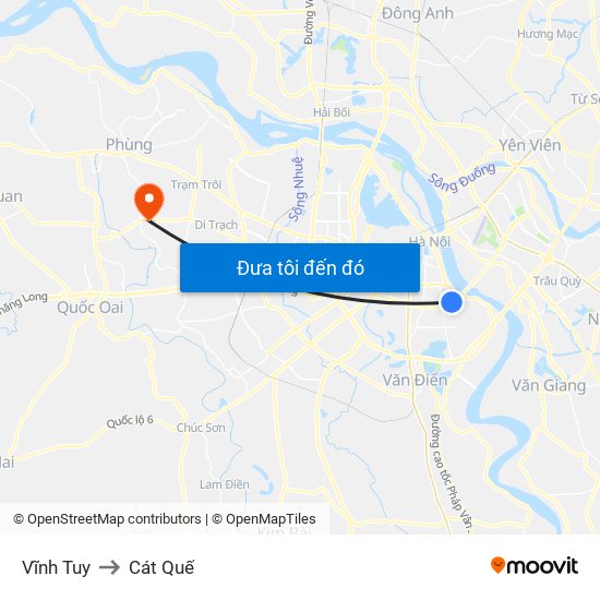 Vĩnh Tuy to Cát Quế map