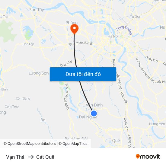 Vạn Thái to Cát Quế map