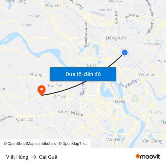Việt Hùng to Cát Quế map