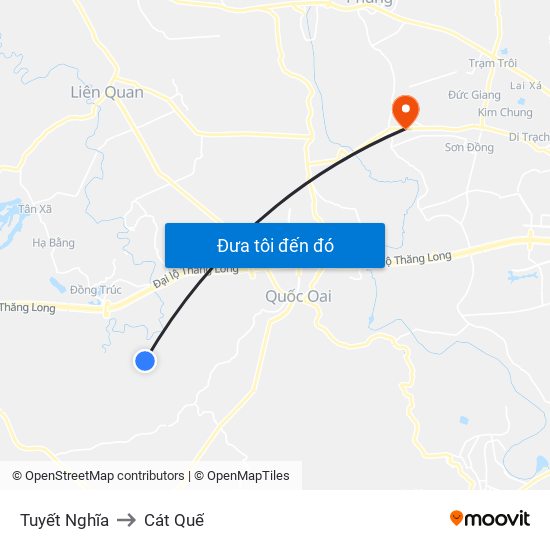 Tuyết Nghĩa to Cát Quế map