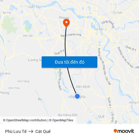 Phù Lưu Tế to Cát Quế map