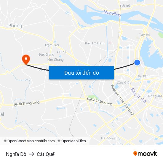 Nghĩa Đô to Cát Quế map