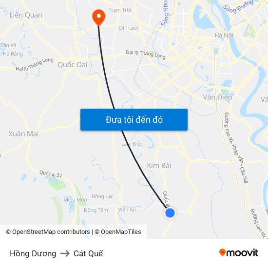 Hồng Dương to Cát Quế map