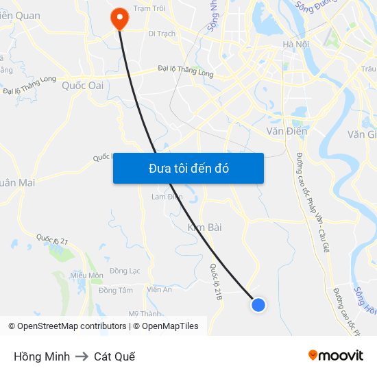 Hồng Minh to Cát Quế map