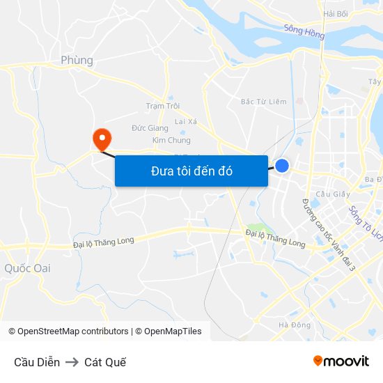 Cầu Diễn to Cát Quế map