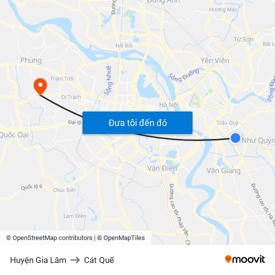 Huyện Gia Lâm to Cát Quế map