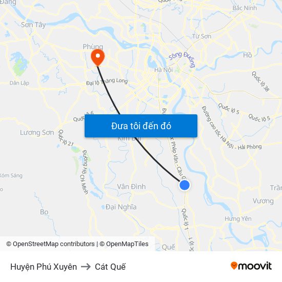 Huyện Phú Xuyên to Cát Quế map