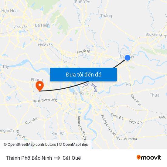 Thành Phố Bắc Ninh to Cát Quế map