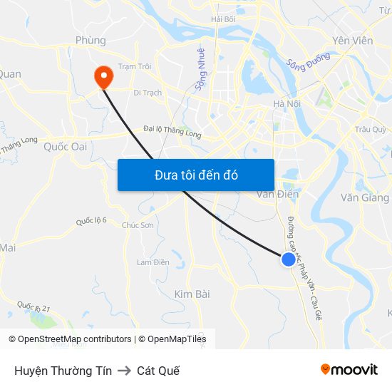 Huyện Thường Tín to Cát Quế map