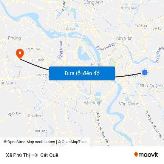 Xã Phú Thị to Cát Quế map