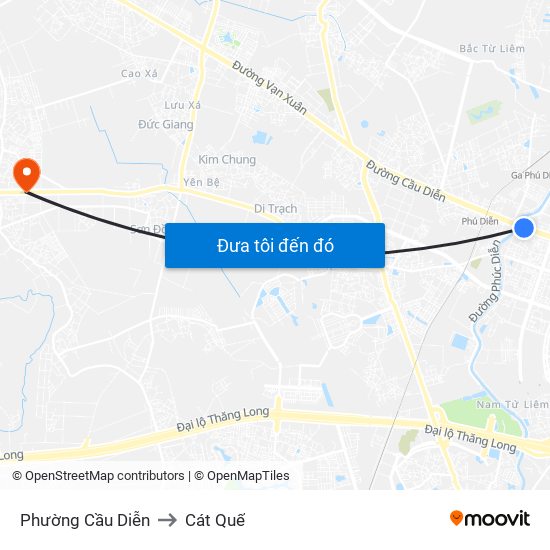 Phường Cầu Diễn to Cát Quế map