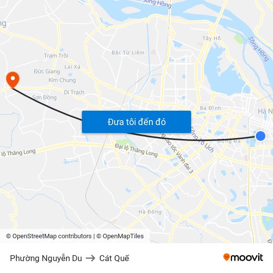 Phường Nguyễn Du to Cát Quế map