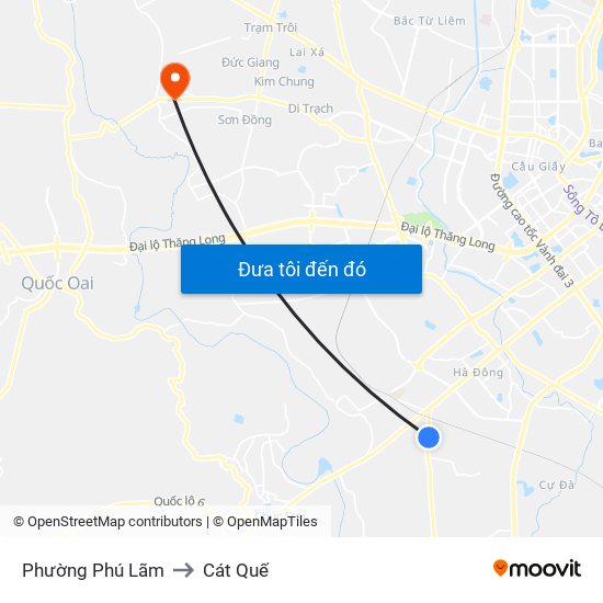 Phường Phú Lãm to Cát Quế map