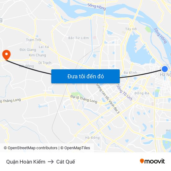 Quận Hoàn Kiếm to Cát Quế map