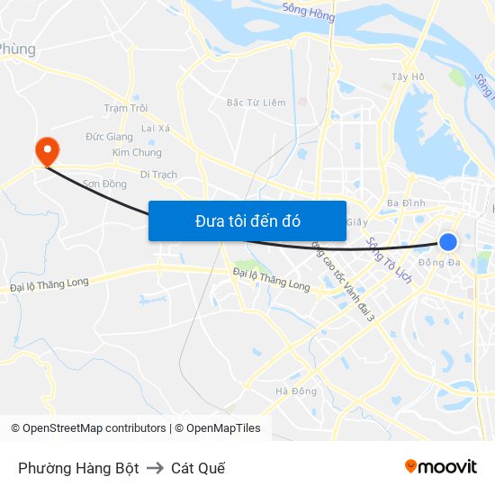 Phường Hàng Bột to Cát Quế map