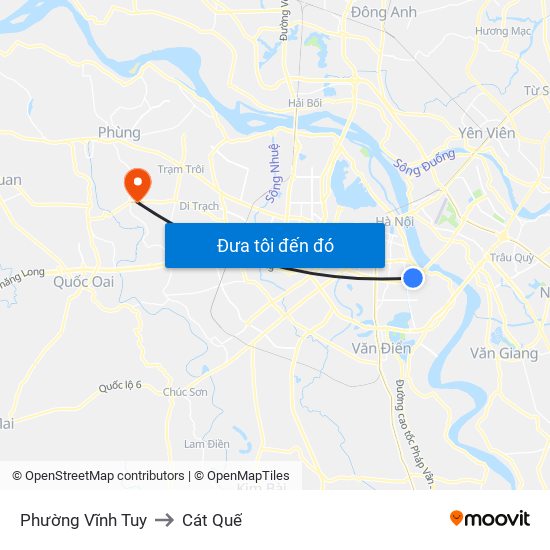 Phường Vĩnh Tuy to Cát Quế map