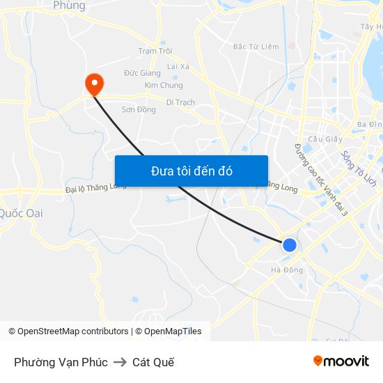 Phường Vạn Phúc to Cát Quế map