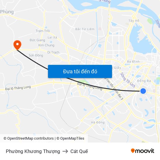 Phường Khương Thượng to Cát Quế map