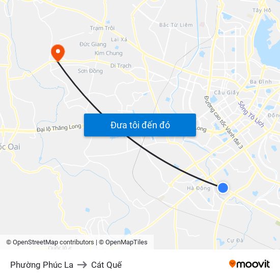 Phường Phúc La to Cát Quế map