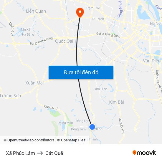 Xã Phúc Lâm to Cát Quế map