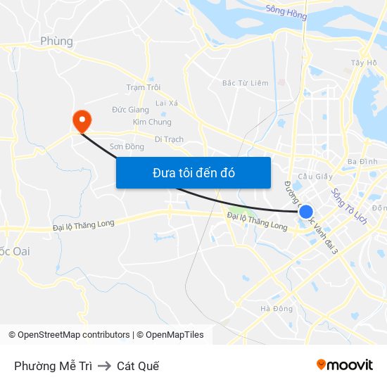 Phường Mễ Trì to Cát Quế map