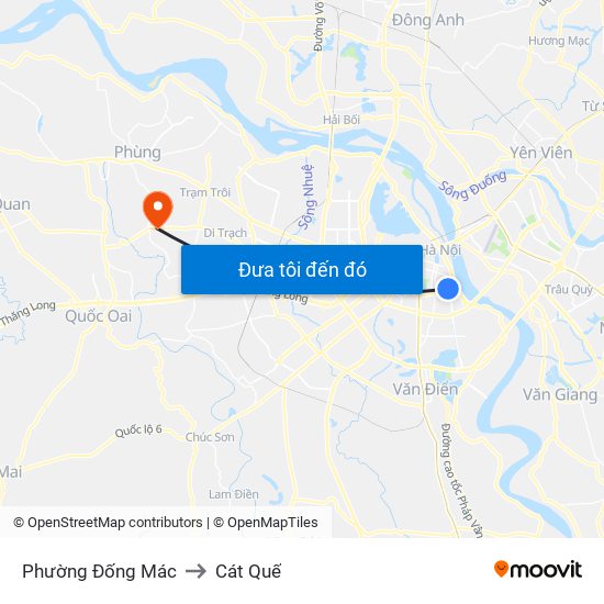 Phường Đống Mác to Cát Quế map