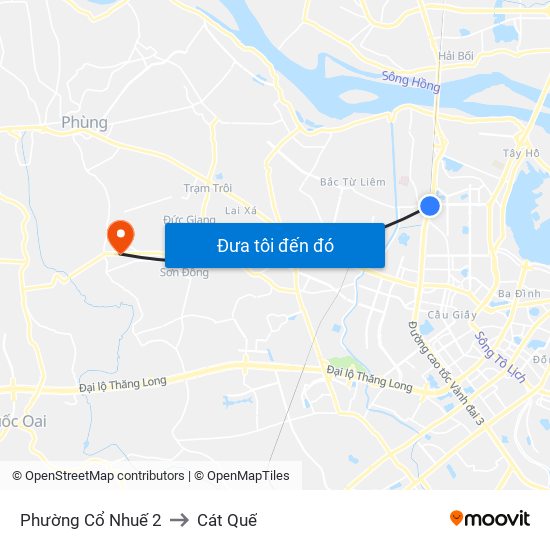 Phường Cổ Nhuế 2 to Cát Quế map