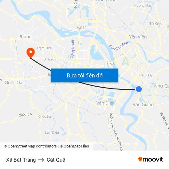 Xã Bát Tràng to Cát Quế map