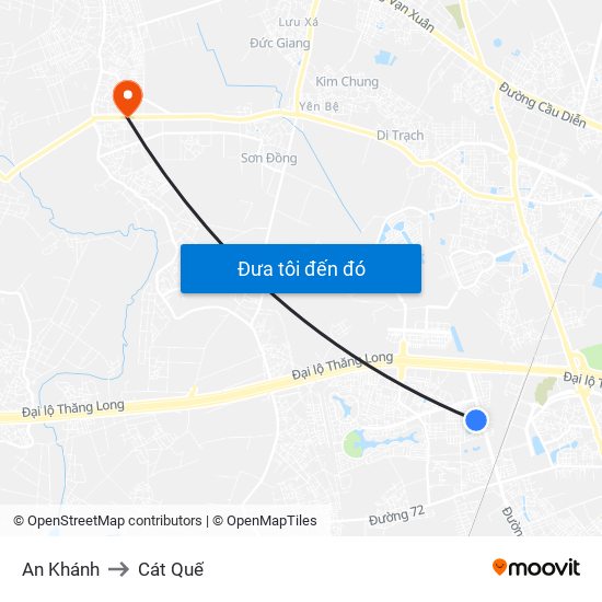 An Khánh to Cát Quế map