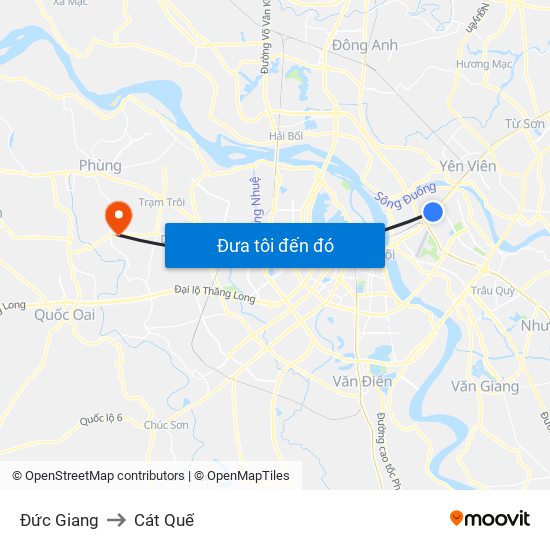 Đức Giang to Cát Quế map