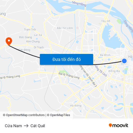 Cửa Nam to Cát Quế map