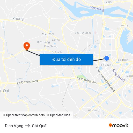 Dịch Vọng to Cát Quế map