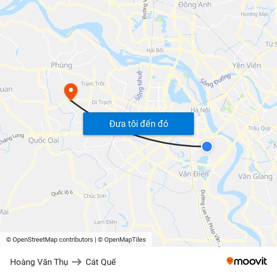 Hoàng Văn Thụ to Cát Quế map