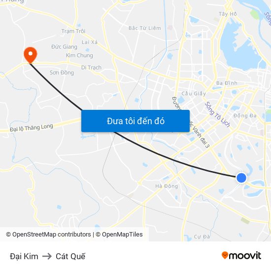 Đại Kim to Cát Quế map