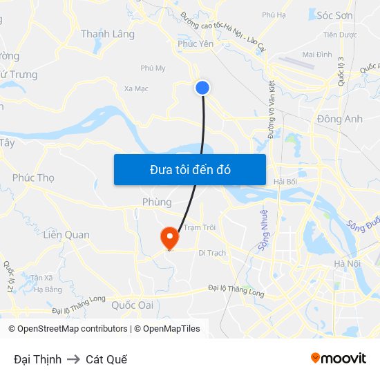 Đại Thịnh to Cát Quế map