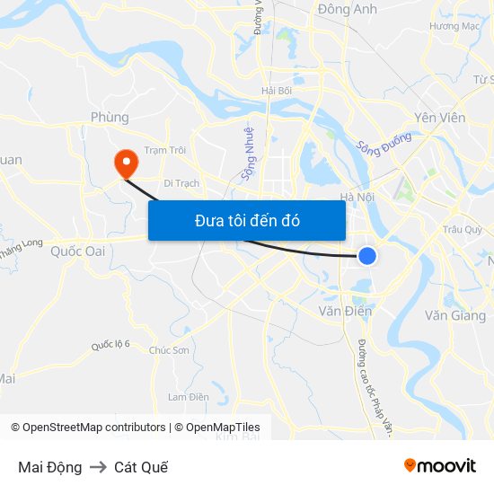 Mai Động to Cát Quế map