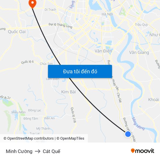 Minh Cường to Cát Quế map