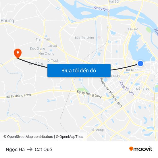 Ngọc Hà to Cát Quế map