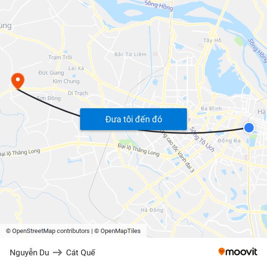 Nguyễn Du to Cát Quế map