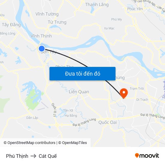 Phú Thịnh to Cát Quế map